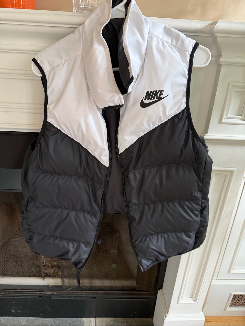 Nike Black and White Chevron Puffer Vest